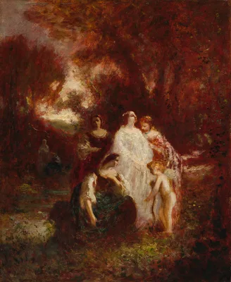 Figures in the Woods — Adolphe Joseph Thomas Monticelli