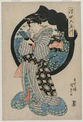 Woman with a Hand Mirror from the series The Six Tama Rivers of the Floating World — Utagawa Toyokuni III