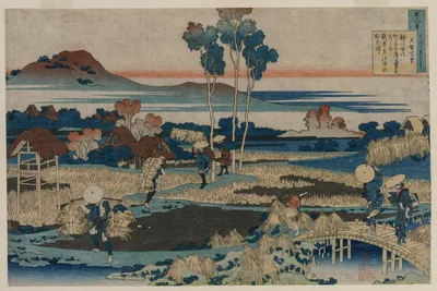 Poem by Emperor Tenchi, from the series One Hundred Poems by One Hundred Poets Explained by the Nurse — Katsushika Hokusai