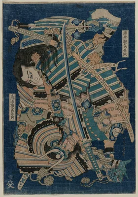 Kamakura no Gengoro Seizing Torinoumi Tasaburo — Katsushika Hokusai
