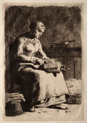 Woman Carding Wool — Jean-François Millet