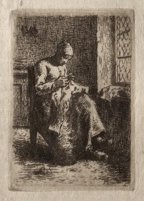 Woman Sewing — Jean-François Millet
