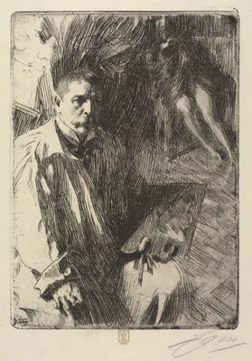 Portrait of the Artist and His Model — Anders Zorn