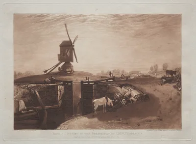 Liber Studiorum:  Windmill and Lock — J. M. W. Turner