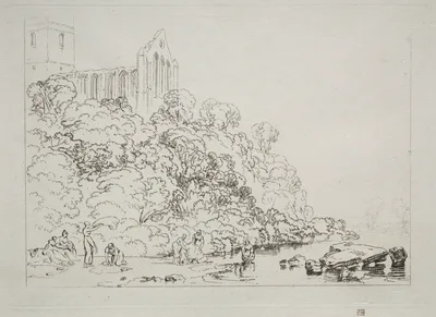 Liber Studiorum:  Dumblain Abbey, Scotland — J. M. W. Turner
