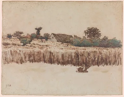 Hamlet in a Wheat Field, Vichy — Jean-François Millet