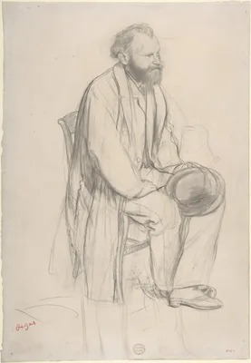 Édouard Manet, Seated, Holding His Hat — Edgar Degas · Edouard Manet