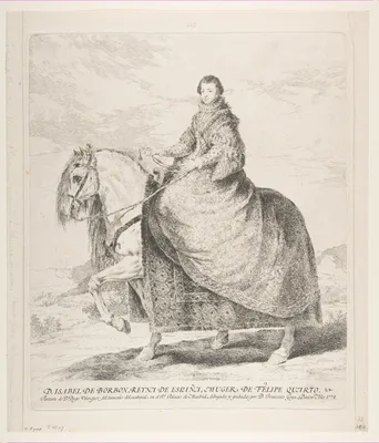 Isabel de Bourbon on horseback, after Velázquez — Velázquez (Diego Rodríguez de Silva y Velázquez) · Goya (Francisco de Goya y Lucientes)