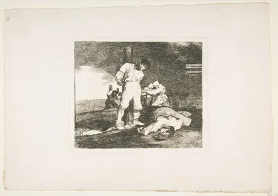 Plate 15 from "The Disasters of War" (Los Desastres de la Guerra): 'And there is no help' (Y no hai remedio) — Francisco Goya