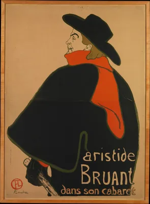 Aristide Bruant, at His Cabaret — Henri de Toulouse-Lautrec