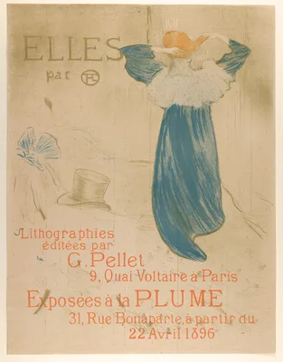 Elles (poster for 1896 exhibition at La Plume) — Gustave Pellet · Henri de Toulouse-Lautrec