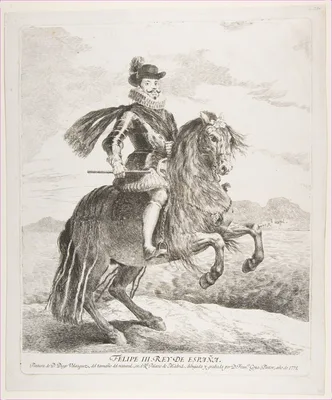 Philip III, King of Spain on horseback, after Velázquez — Velázquez (Diego Rodríguez de Silva y Velázquez) · Goya (Francisco de Goya y Lucientes) · Philip III (Felipe III), King of Spain