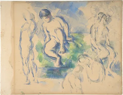 Bathers (recto); Still Life (verso) — Paul Cézanne