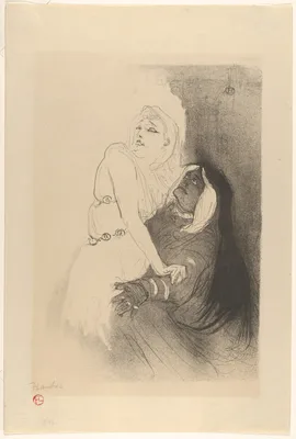 At the Théâtre de la Renaissance:  Sarah Bernhardt in Phèdre — Edward Ancourt · L'Escarmouche · Henri de Toulouse-Lautrec