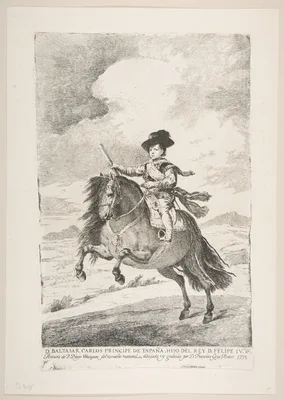 Baltasar Carlos on horseback — Velázquez (Diego Rodríguez de Silva y Velázquez) · Balthasar Carlos, Prince of Asturias · Goya (Francisco de Goya y Lucientes)