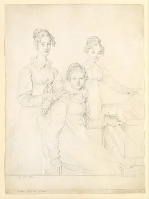 The Kaunitz Sisters (Leopoldine, Caroline, and Ferdinandine) — Jean Auguste Dominique Ingres · Prince Wenzel von Kaunitz-Rietberg