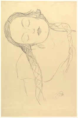 Half-figure of a Young Woman — Gustav Klimt