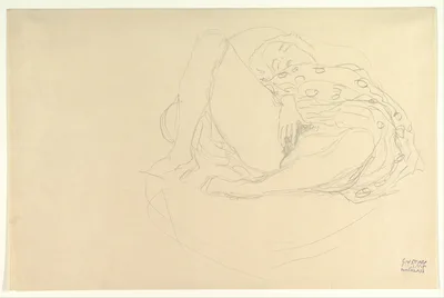 Reclining Nude with Drapery — Gustav Klimt