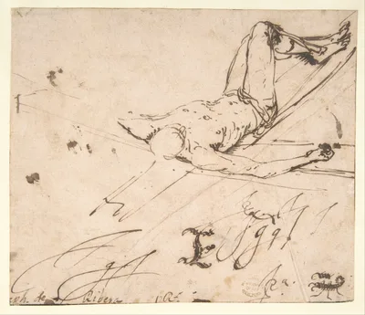 Study for a Crucifixion of St. Peter — Jusepe de Ribera