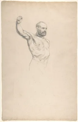 Bearded, bare-chested male figure, study for "The Horse Fair" — Rosa Bonheur
