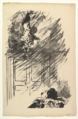 Perched upon a Bust of Pallas. Illustration to The Raven by Edgar Allan Poe — Edouard Manet · Edgar Allan Poe · Stéphane Mallarmé