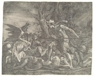 Cadmus killing the Dragon — Léon Davent · Francesco Primaticcio