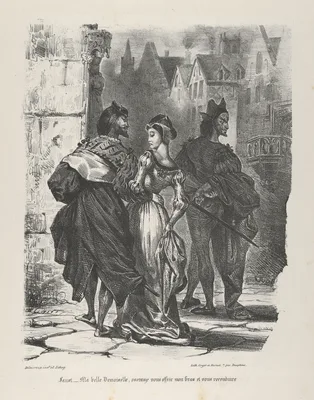 Faust Trying to Seduce Marguerite (Goethe, Faust) — Eugène Delacroix