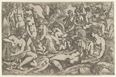 Muses at the Foot of Mount Parnassus — Antonio Fantuzzi · Francesco Primaticcio