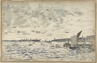 Harbor, Brest — Eugène Louis Boudin