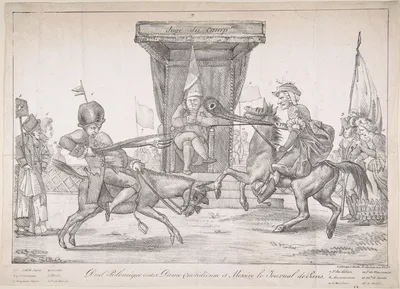 Polemical Duel between Lady Quotidienne and Sir Journal de Paris — Eugène Delacroix