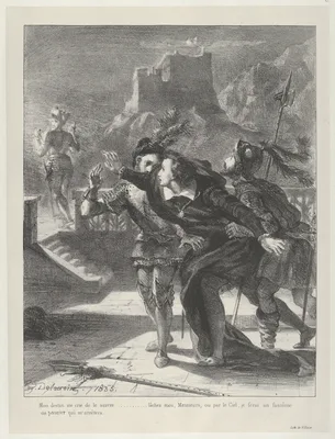 Hamlet Tries To Follow His Father's Ghost — Eugène Delacroix · William Shakespeare · Villain