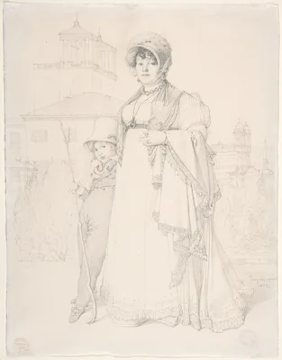 Madame Guillaume Guillon Lethière, née Marie-Joseph-Honorée Vanzenne, and her son Lucien Lethière — Jean-Auguste-Dominique Ingres