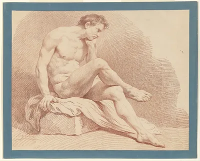 Seated Male Nude — Louis-Jean-François Lagrenée