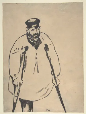 A Man on Crutches — Édouard Manet