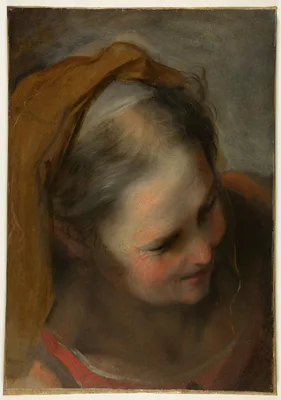 Head of an Old Woman Looking to Lower Right (Saint Elizabeth) — Federico Barocci