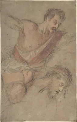 Studies for a Scourging Soldier and the Head of Christ — Jacopo Bassano