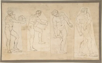 Four Studies of Nude Men — Antonio Canova · Anonymous, Italian, early 19th century