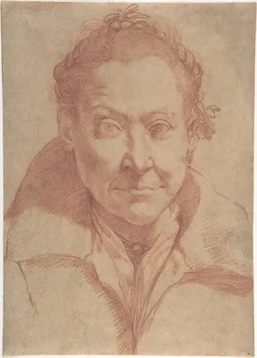 Bust-Length Portrait of a Woman (recto); Bust-Length Study of a Girl (verso) — Agostino Carracci