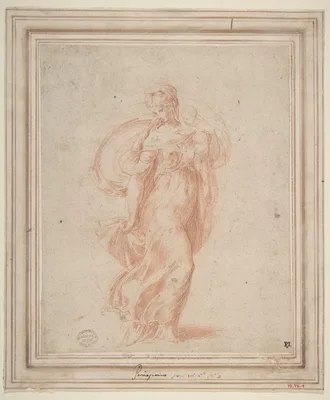 The Virgin Walking to the Right Carrying the Christ Child — Parmigianino