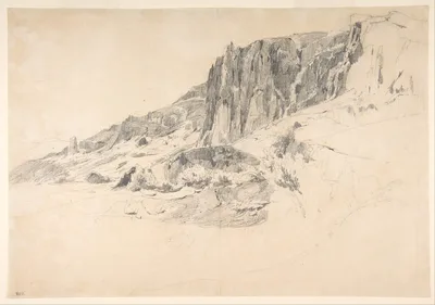 Cliffs of Malbec at Mont-Dore, the Auvergne — Théodore Rousseau