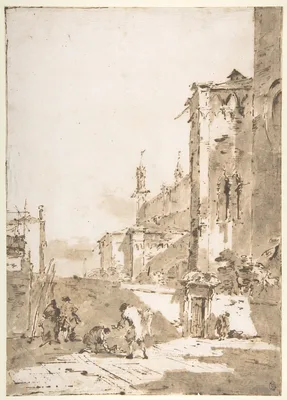 Dice Players in a Venetian Square — Francesco Guardi
