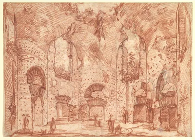 The Octagonal Room in the Small Baths at the Villa of Hadrian (Tivoli) — Giovanni Battista Piranesi