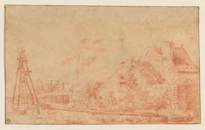 Landscape with a Cottage and Well — Antoine Watteau · Antoine Watteau · Anonymous, French, 18th century