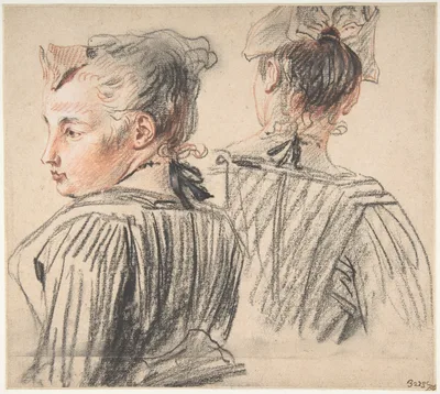 Studies of a Woman Wearing a Cap — Jean-Antoine Watteau