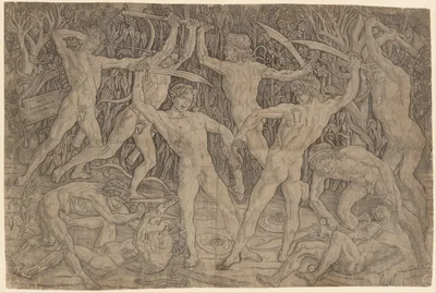 Battle of the Nude Men — Antonio del Pollaiuolo