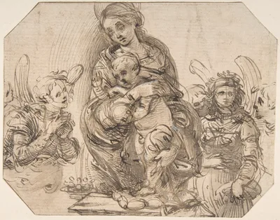Virgin and Child Attended by Angels — Filippino Lippi
