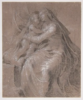 Madonna and Child (recto); Head and Bust of Saint John the Evangelist  (verso) — Parmigianino