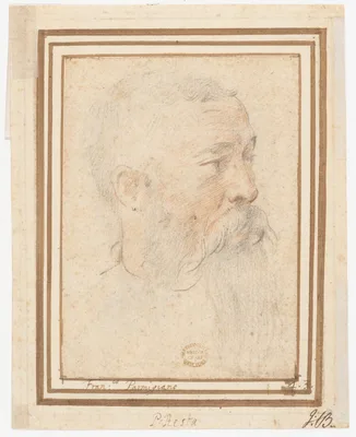 Head of Bearded Man (recto); Head of a Girl (verso) — Parmigianino (Girolamo Francesco Maria Mazzola) · Girolamo Mazzola Bedoli