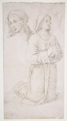 Study of a Kneeling Youth and of the Head of Another — Pietro Perugino