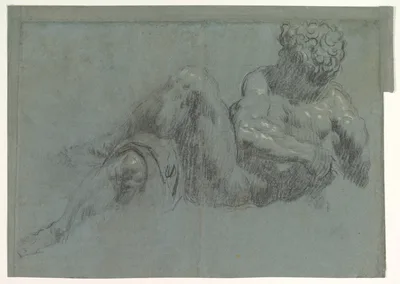 Study after Michelangelo's Giorno (recto and verso) — Jacopo Tintoretto
